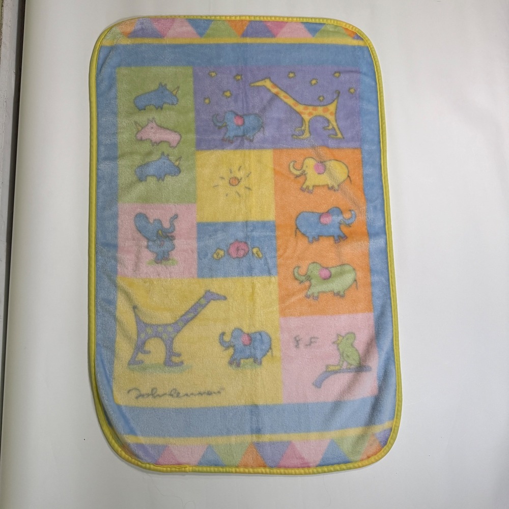 Carter's John Lennon Real Love Baby animal soft fleece blanket Multicolor VTG